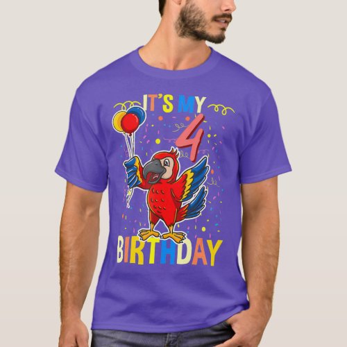Its My 4th Birthday Parrot Lover T_Shirt