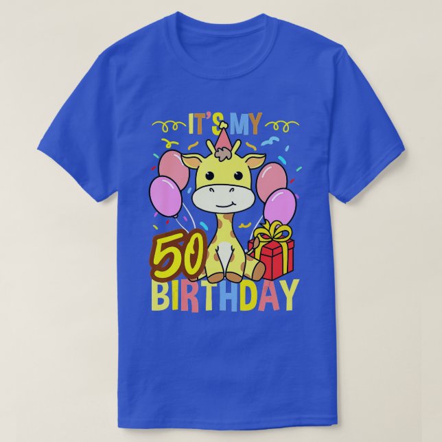 Its My 50th Birthday Giraffe Lover  T-Shirt (Design Front)