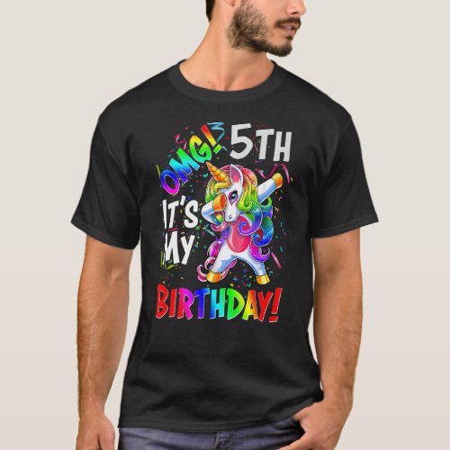 Its My 5 Birthday Unicorn Outfits For Toddler Girl T_Shirt