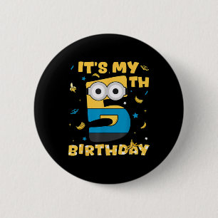 Its My 5th Birthday Banana Family Matching Kids Button