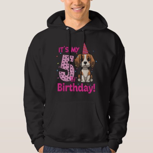 Its My 5th Birthday Beagle Dog Lover 5 Years Old  Hoodie