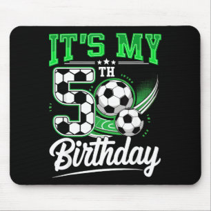 It's My 5th Birthday Boy Soccer Ball 5 Year Old Nu Mouse Pad