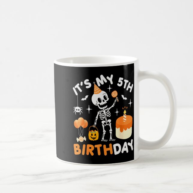 It's My 5th Birthday-funny Halloween Skeleton 5th  Coffee Mug (Right)
