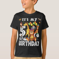 Its My 5th Birthday Safari Jungle Animals Lover