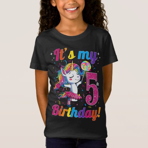 Its My 5th Birthday Unicorn T_Shirt