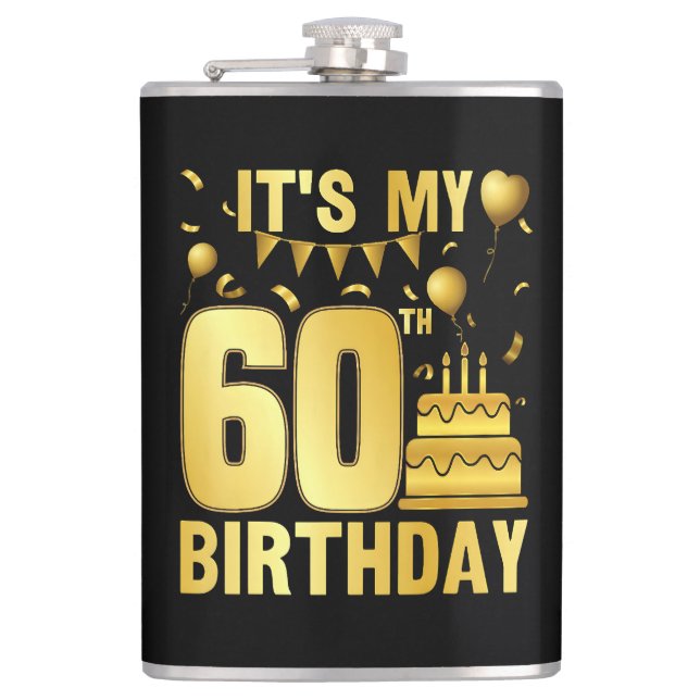 It's My 60th Party Flask (Front)