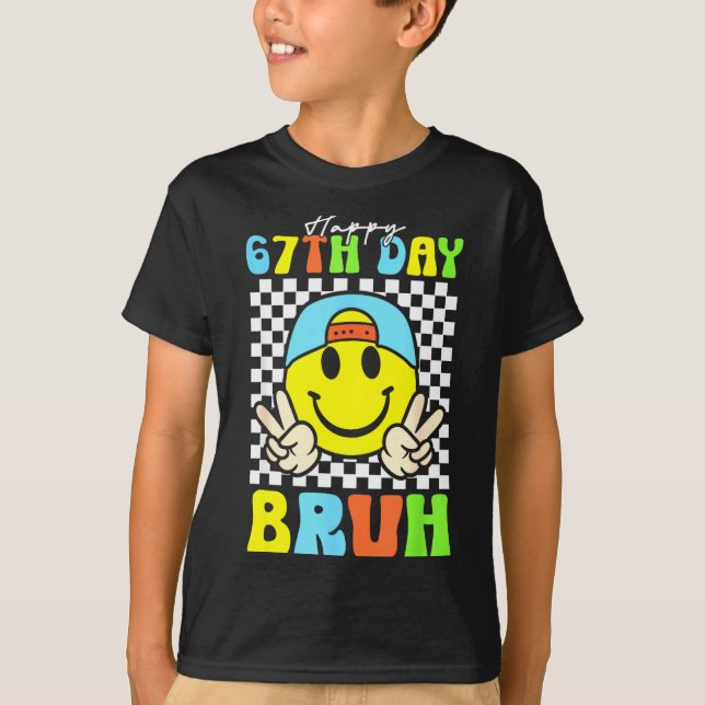 It's My 67th Day Of School Bruh Six Seven Meme Boy T-Shirt (Front)
