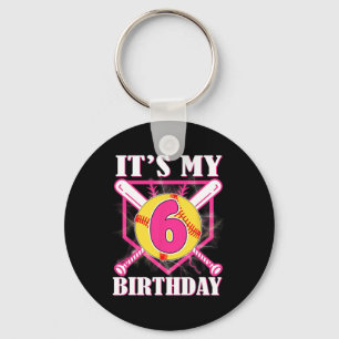 It's My 6th Birthday 6 Year Old Birthday Softll Pl Keychain