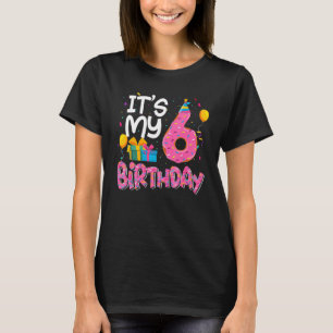 It's My 6th Birthday Donut Girls Boys Party T-Shirt