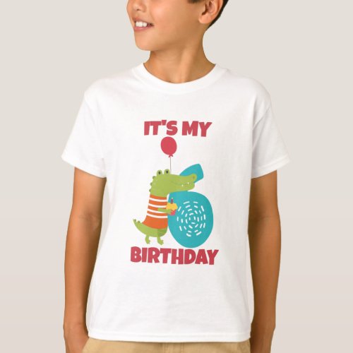 Its My 6th Birthday Funny Design T_Shirt