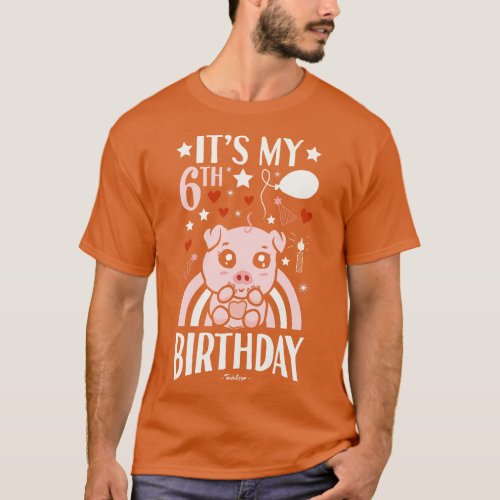 Its My 6th Birthday Pig T_Shirt