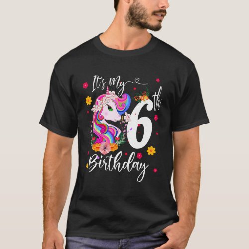 ItS My 6Th Unicorn 6 Party Unicorn T_Shirt