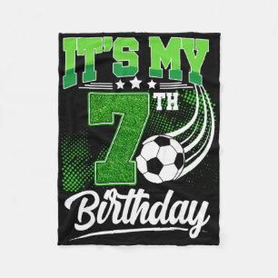 It's My 7th Birthday Boy Soccer Ll 7 Year Old Birt Fleece Blanket