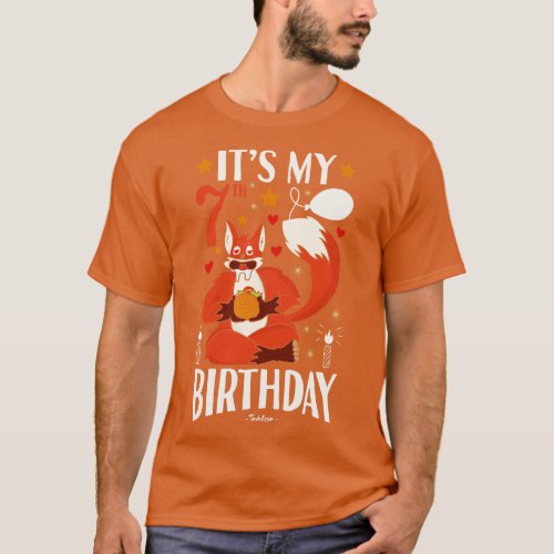 Its My 7th Birthday Fox T_Shirt
