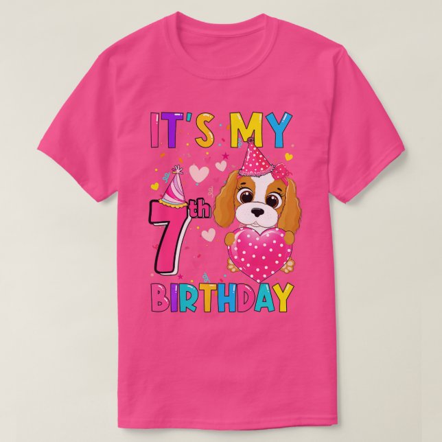 Its My 7th Birthday Girl Funny Dog Birthday 2015 Y T-Shirt (Design Front)