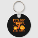 It&#39;s My 7th Birthday Pumpkins 7 Years Old Hallowee Keychain
