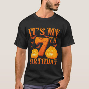 It's My 7th Birthday Pumpkins 7 Years Old Hallowee T-Shirt