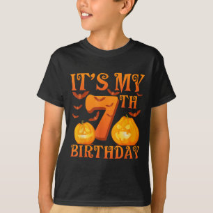 It's My 7th Birthday Pumpkins 7 Years Old Hallowee T-Shirt