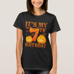 It's My 7th Birthday Pumpkins 7 Years Old Hallowee T-Shirt