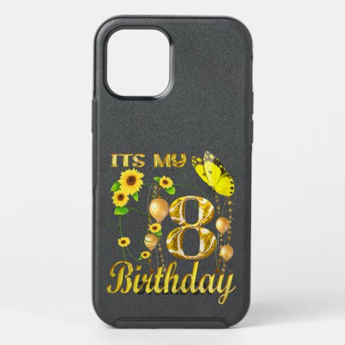 Its My 8th Birthday 8 Year Old Girl Sunflower Butt OtterBox Symmetry iPhone 12 Pro Case
