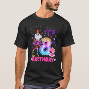Its My 8th Birthday African American Black Girl 8 T-Shirt