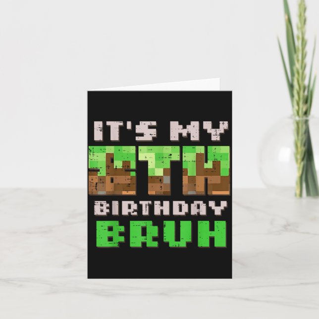Its My 8th Birthday Bruh Xel Gamer 8 Bday Gaming B Card (Front)
