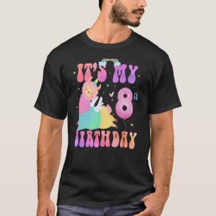 It's My 8th Birthday Cute Llamacorn Alpaca 8 Year T-Shirt