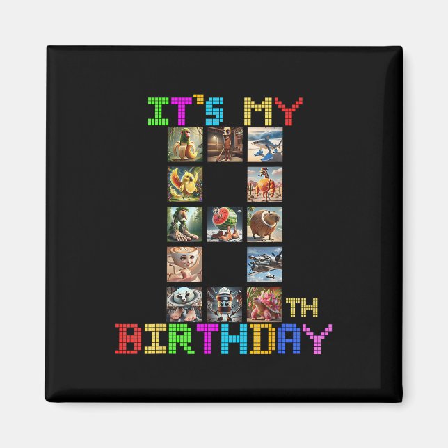 Its My 8th Birthday Funny Italian Brainrot Meme Bo Magnet (Front)