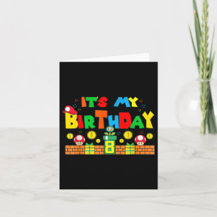 Its My 8th Birthday Game Gaming Dad And Mom Family Card