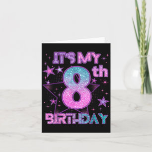 Its My 8th Birthday K-pop Girl 8 Year Birthday Card