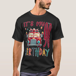 Its My 90th Birthday Boy Fireruck Firefighting vin T-Shirt