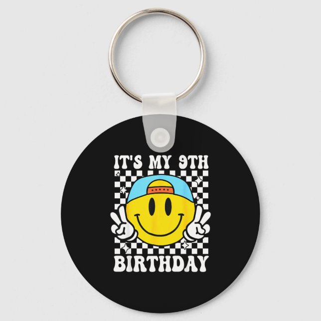 It's My 9th Birthday 9 Years Old Boys Bruh I'm 9 N Keychain (Front)