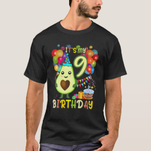 Its My 9Th Birthday Avocado Birthday Party Cute Av T-Shirt