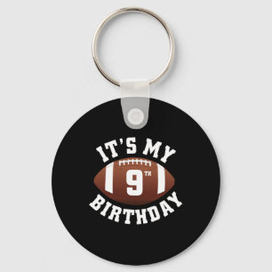 It's My 9th Birthday Boy 9 Year Old Football Playe Keychain