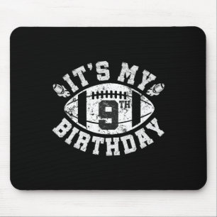 It's My 9th Birthday Boy 9 Year Old Football Playe Mouse Pad