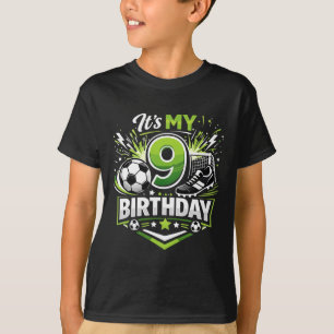 It's My 9th Birthday Boy Soccer Ball 9 Year Old T-Shirt