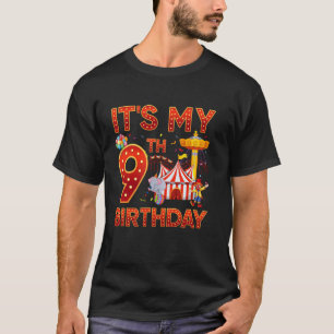 It's My 9th Birthday Circus Carnival Theme 9 Years T-Shirt
