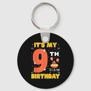 Its My 9th Birthday Pi Day Math 9 Years Old Kids G Keychain