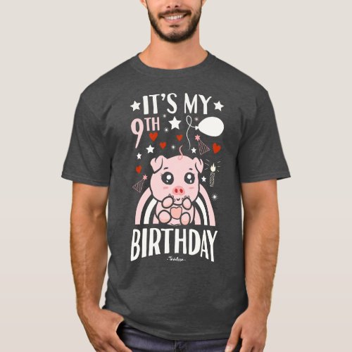 Its My 9th Birthday Pig T_Shirt