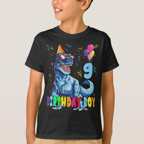 Its My 9th Birthday Shirt Dinosaur Party for 9 ye