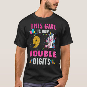It's My 9th Birthday  This Girl Is Now 9 Years Old T-Shirt