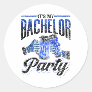 It's My Bachelor Party Bride Groom Team 2 Classic Round Sticker