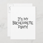 Its My Bachelorette Party Invitation Postcard (Front/Back)