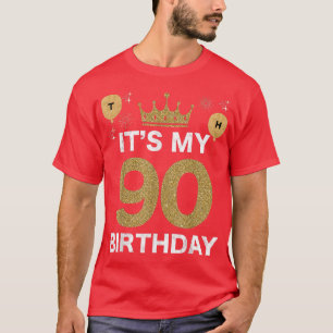 Its My Birthday 90th King BDay Party Crown Man And T-Shirt