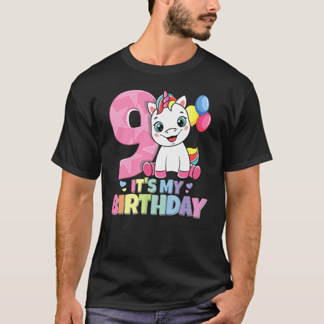 It's My Birthday 9th Birthday Girl 9 Years 2013 Un T-Shirt (Front)