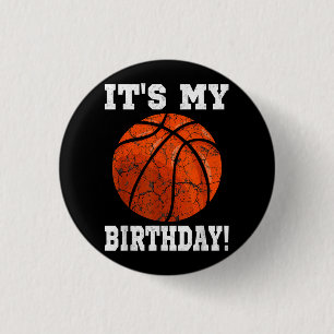 It's My Birthday Basketball Lover Gift Vintage Ret Button