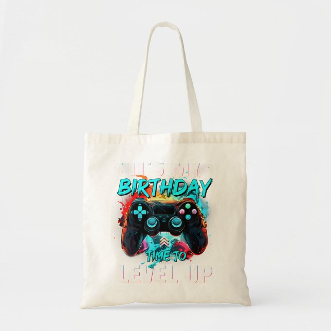  It'S My Birthday Boy Time To Level Up Video Game  Tote Bag (Front)