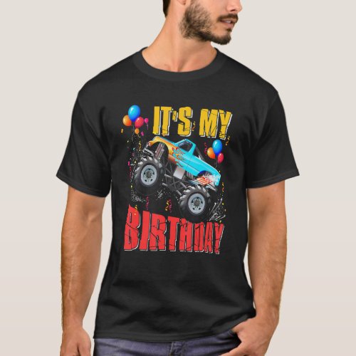 Its My Birthday  Boys Monster Truck Car Matching F T_Shirt