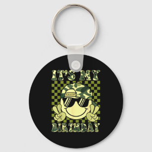 Its My Birthday Camo Smile Face Birthday Boys Todd Keychain