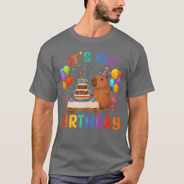Its My Birthday Capybara Lovers Birthday Party Kid T-Shirt (Front)